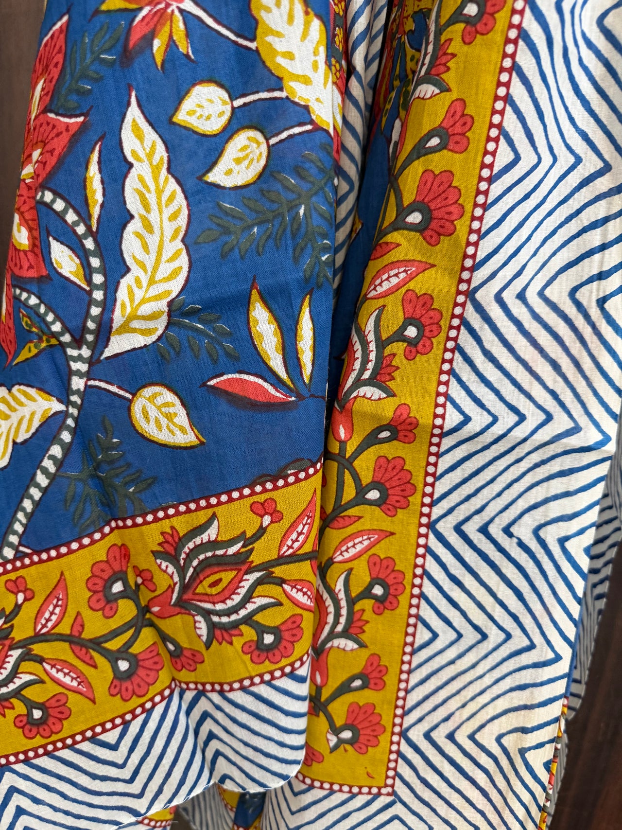 Block Print Cotton Sarong – French Floral