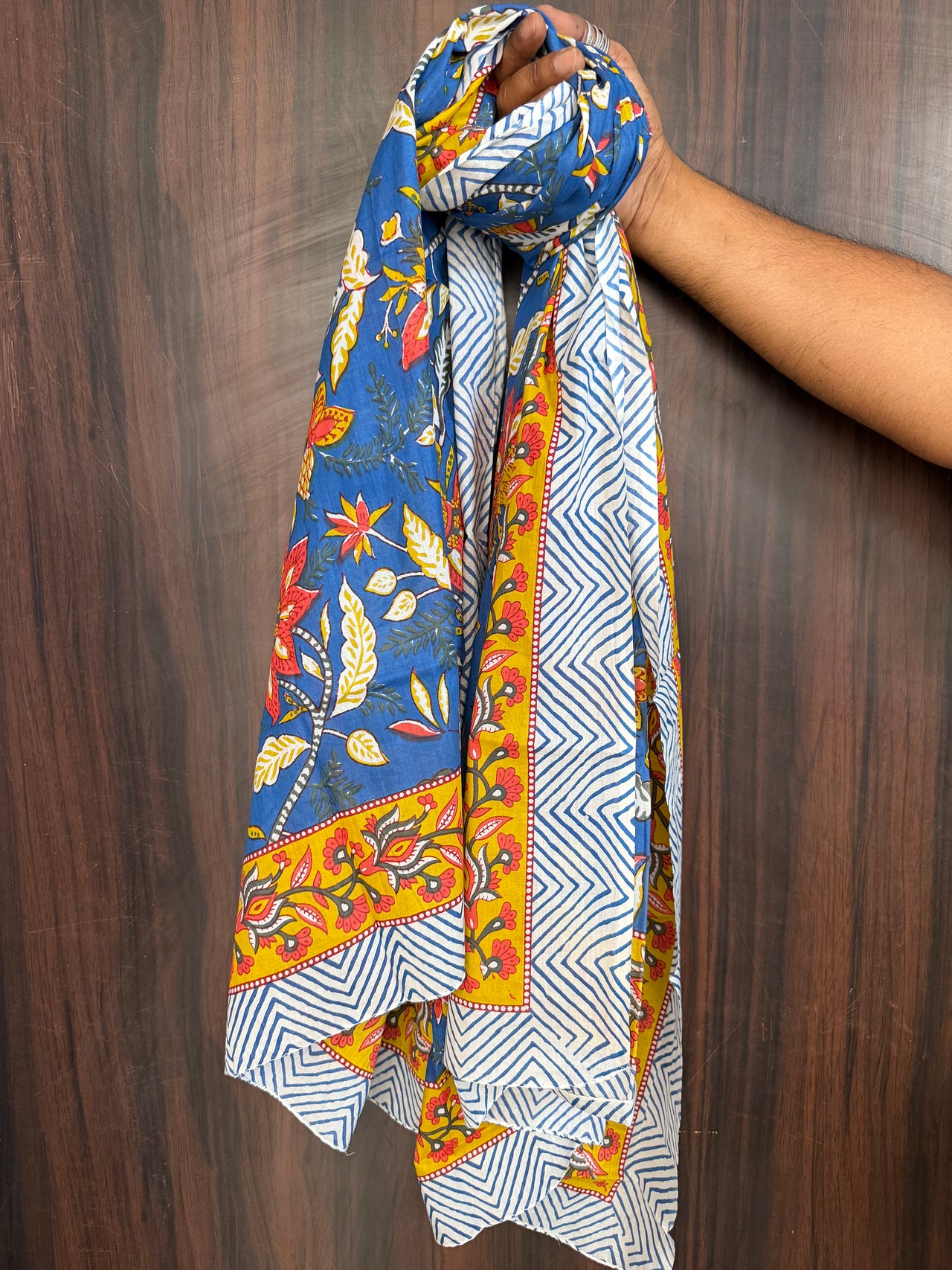 Block Print Cotton Sarong – French Floral
