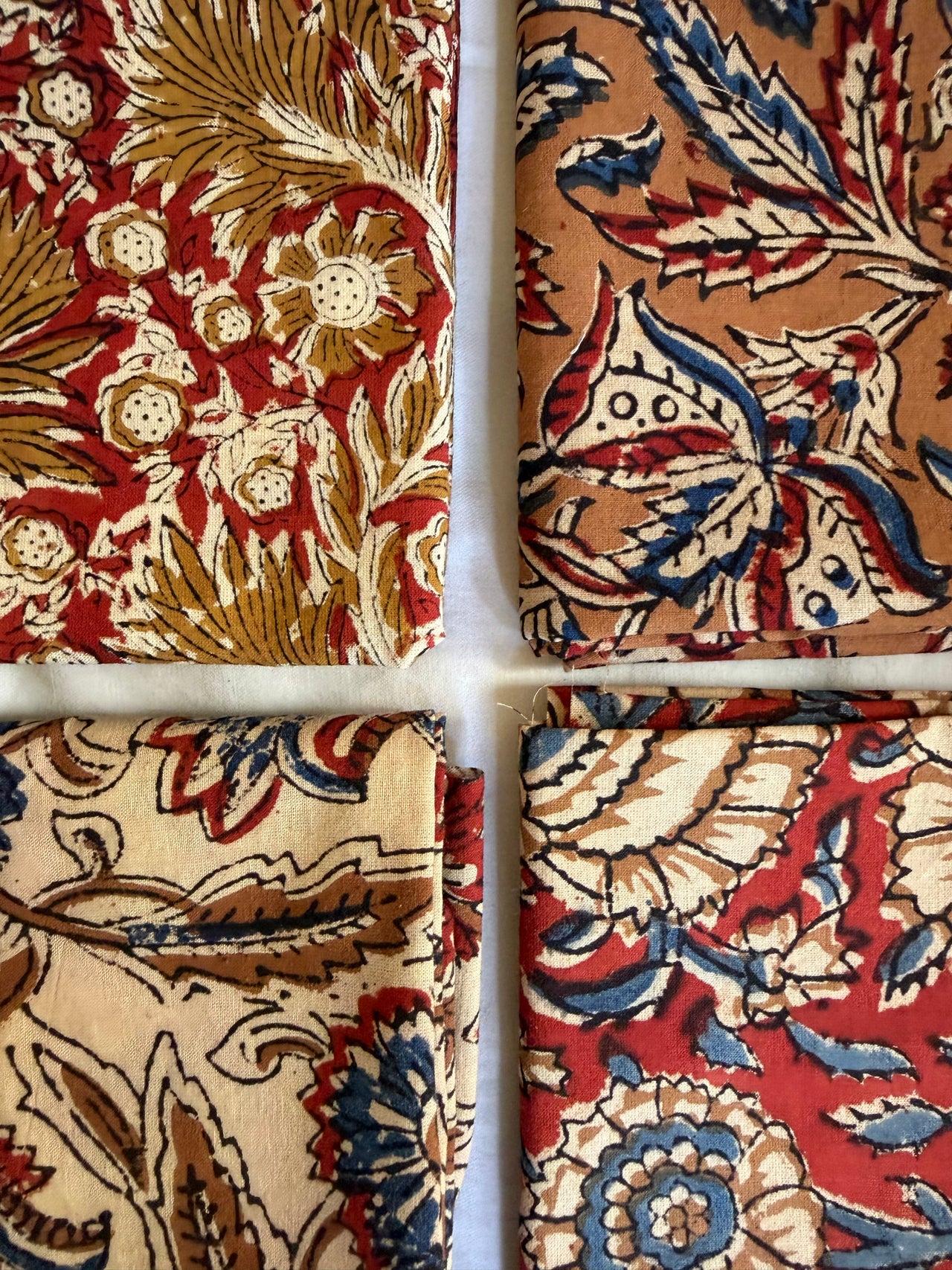 100% Block Print Cotton Fat Quarters - Earth Floral