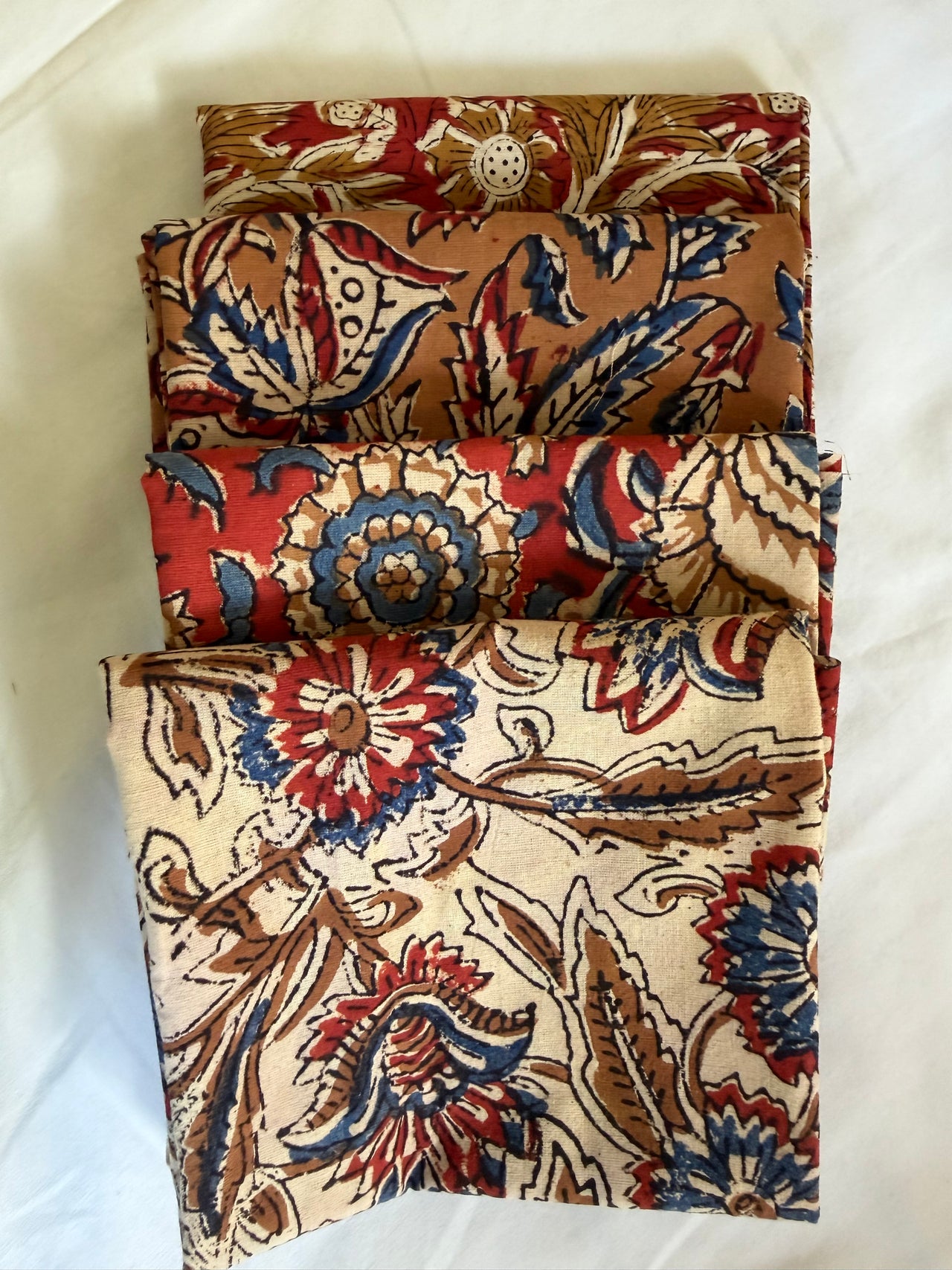 100% Block Print Cotton Fat Quarters - Earth Floral